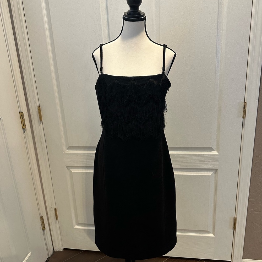 Banana Republic black cocktail winter dress with